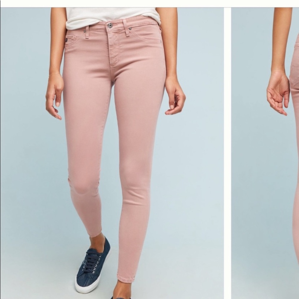 Anthropologie AG The Abbey Sateen MidRise Skinny Ankle Jeans Adriano Goldschmied